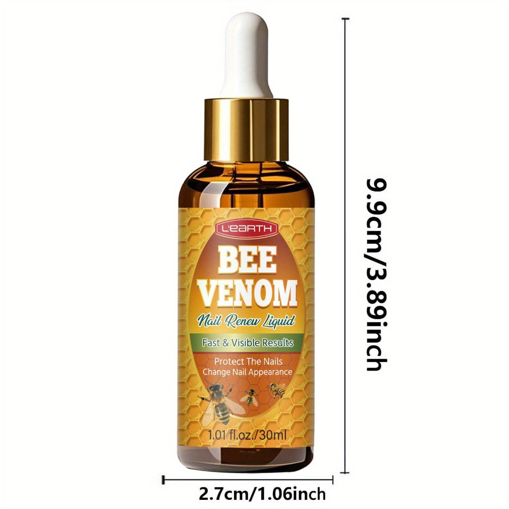 Bee Venom Toenail Care Solution: Extra Strength Formula for Toenail Issues - Nail Care Solution for Toes - Extra Strength Nail Care Solution - Visible Results in 7 Days - 1. 01fl. Oz