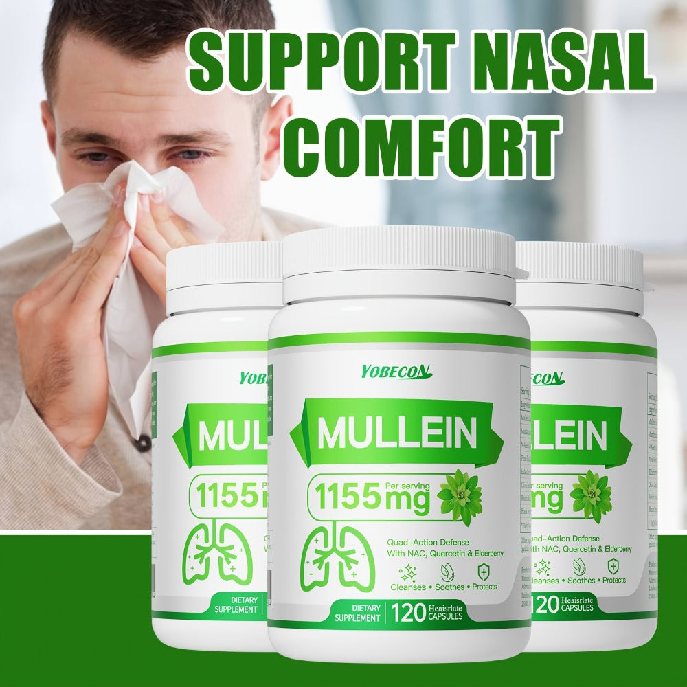 [LUNC CLEANSING CAPSULES] 45000Mg Mullein And NAC for Mucus Removal And Dry Cough Support Airway, Respiratory System, Immune Health, Seasonal Or Year-Round Dietary Supplement, Vitamins And Supplements, Local Warehouse | Family Gifts And Christmas