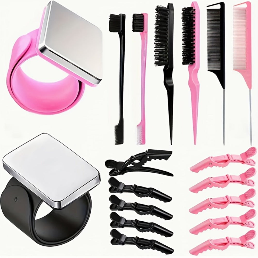 Iron Wrist Bracelet for Curling Hair, Silicone Patting Hair Styling Separator, Crocodile Clip for Hair Salon, Hair Clip for Perming and Dyeing, Bangs Positioning Clip
