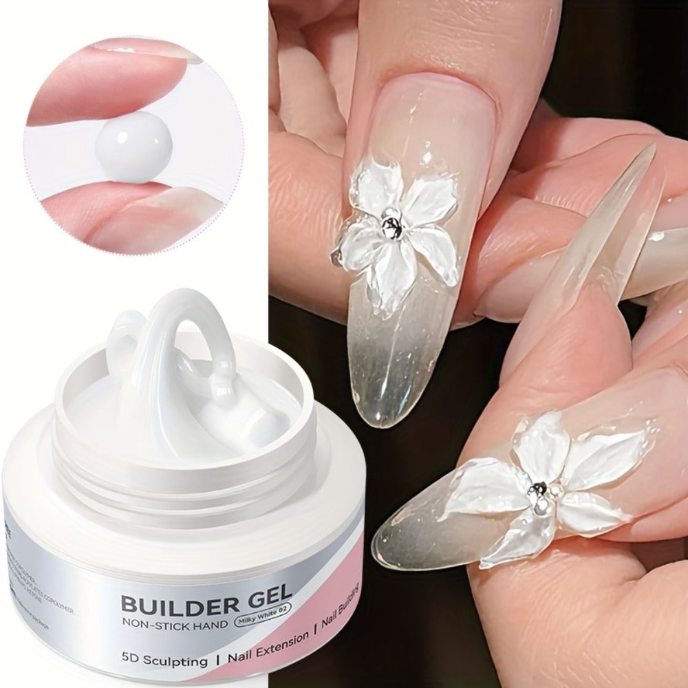 BORN PRETTY 60G Sculpting Gel No-Sticky Quick Extension Nail Gel Polish Clear Milky White 3D Carving Molding Glue Soak Off Construction Gel Vernis
