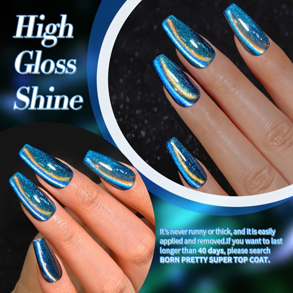 BORN PRETTY 0.34oz 6pcs 9D Polaris Cat Magnetic Gel Nail Polish Glass Water Light Semi-Permanent Soak Off LED Enamels Varnish