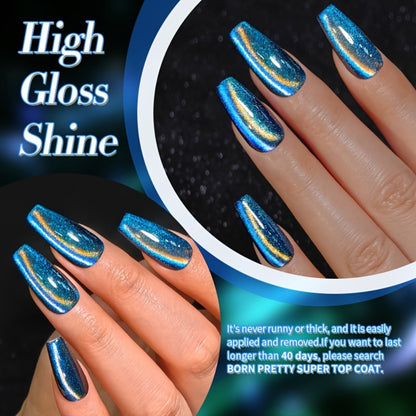 Cat Eye Magnetic Gel Nail Polish 6 Colors — 9D Polaris Glass Water Light Effect, Semi-Permanent Soak Off LED Gel, 0.34oz Each | BORN PRETTY Nail Gel Set