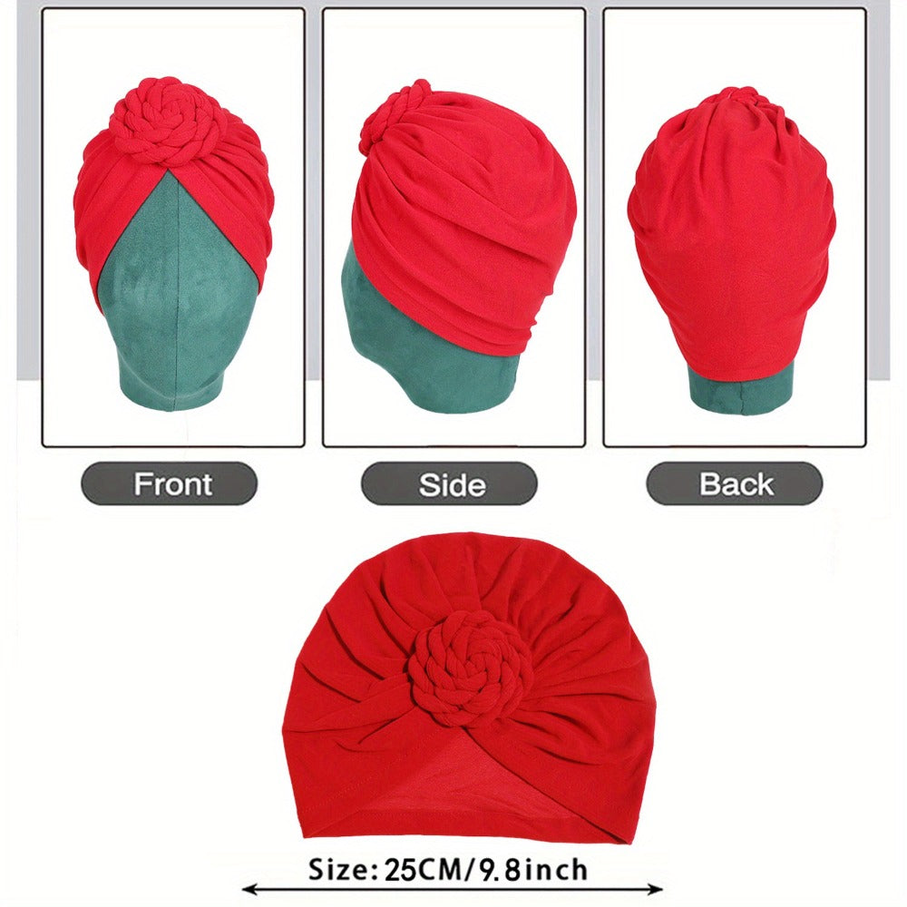 5pcs/ Pack African Style Snail Fried Dough Twists Headband Hat European And American Fashion Dish Flower Baotou Hat, Indian Style Retro Fashion Versatile Women's Headband