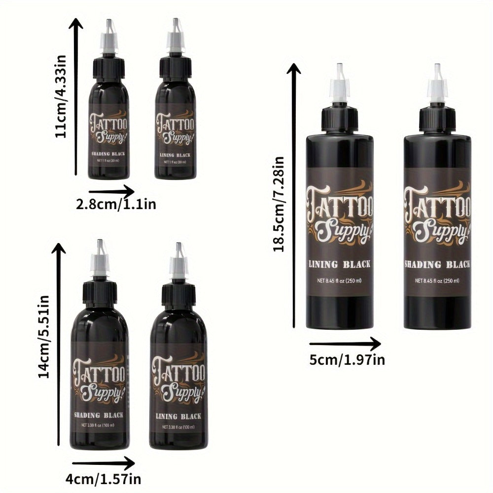 1pc of Neebol Premium Black Tattoo Ink, The Darkest Super Black Ink, Ideal for Outlining, Shading, And Blending. This Premium Shading Solution Offers Vibrant And Bright Results