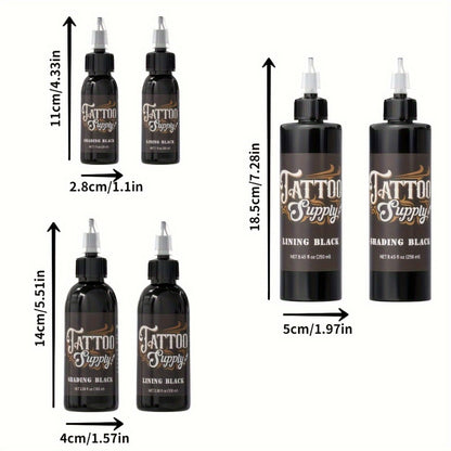 Super Black Tattoo Ink Darkest Outlining Shading Blending Professional Body Art Ink Vibrant Long Lasting Tattoo Supply Neebol 100ml 250ml