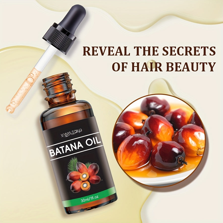 1/4pcs 30ml Batana essential oil package, used for moisturizing hair and scalp care, plant extract, lasting fragrance, wash free hair essence, ideal gift for Christmas and autumn birthdays, suitable for all types of hair