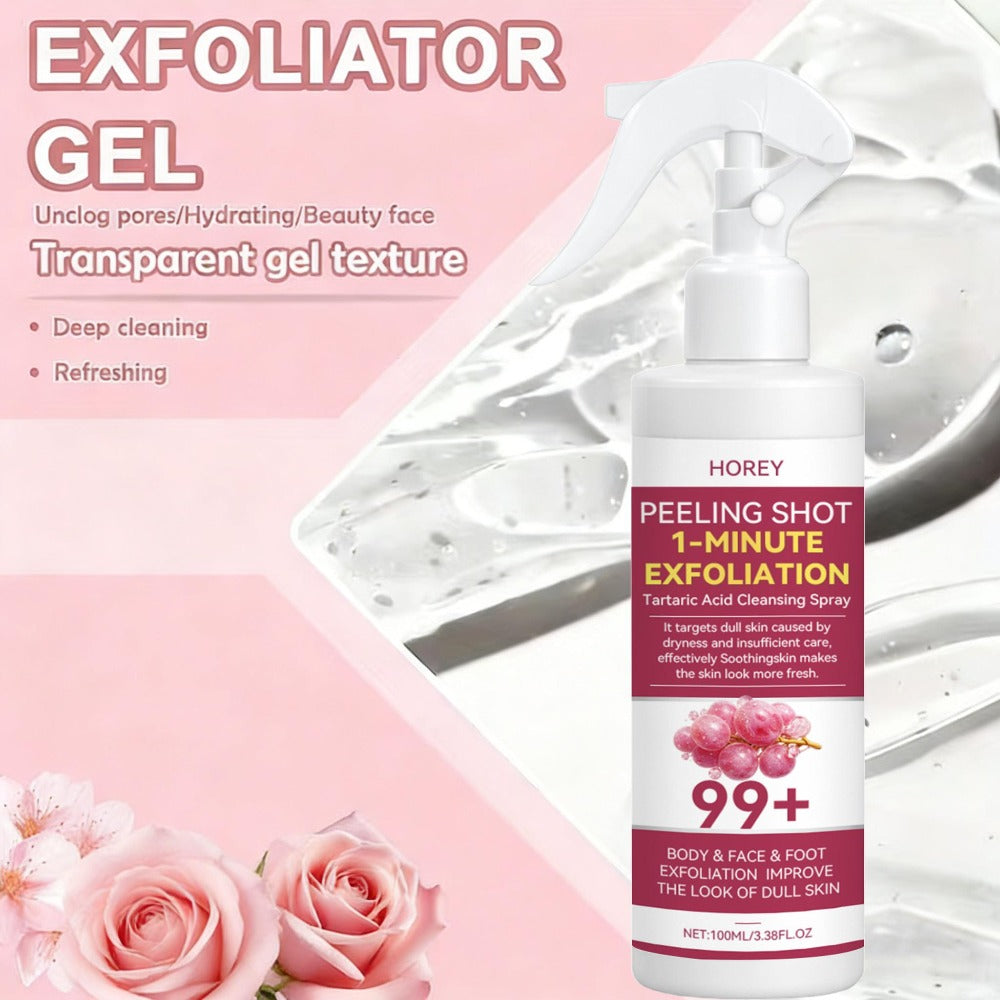 Body And Face Exfoliating Gel - Enriched with Grape And Malic Acid - Deeply Cleanses Skin, Removes Dead Skin Cells from Body And Face, Soothes Skin, Physically Exfoliates Through Gentle Scrubbing, Portable And Easy to Use
