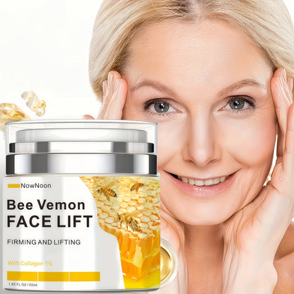 Bee Venom Firming Lifting Face Cream with Hyaluronic Acid Collagen Vitamin E - Deep Hydrating Moisturizing Brightening Anti-Aging Cream for All Skin Types 50g 1.69oz