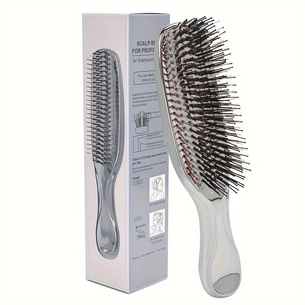 1pc Electroplated Hairdressing Comb Scalp Massage Air Cushion Comb Anti-static Hairdressing Comb with Gift Box