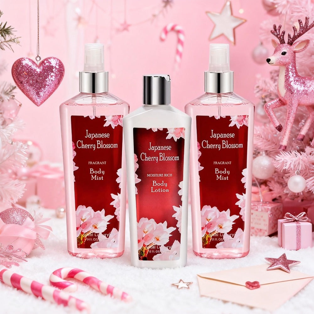 Christmas Gift! 3-Bottle Set of Body Care Fragrance Body Lotion And Perfume. Large Capacity, Gentle Cleansing And Moisturizing, Long-Lasting Fragrance. Suitable for Daily Use Or Dates, Specially Designed for Surprise Gifts