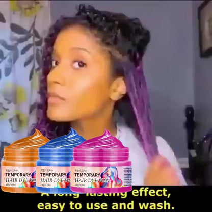 Temporary Hair Dye Wax 130g | Instant Color Hair Styling Wax for Party Halloween Cosplay | Dazzling Vivid Colors | Quick Apply & Easy Wash Out | Blue & Orange