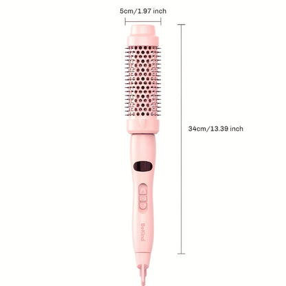Heated Round Brush 1.5 Inch — Thermal Styling Brush, 20-Second Heat-Up, Anti-Scald, Dual Voltage Travel-Friendly, Salon Blowout Brush for Women — Black & Purple