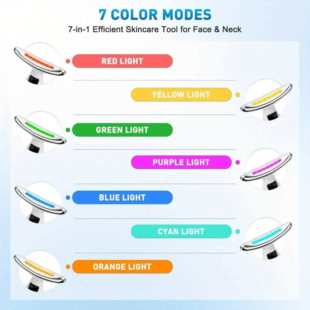 7-in-1 Facial and Neck Beauty Device, Multifunctional Rechargeable Face & Neck Massager - Perfect Gift for Women & s, Christmas Present, Neck And Face Lifting Massager, Face Massager, Face Massager for Women