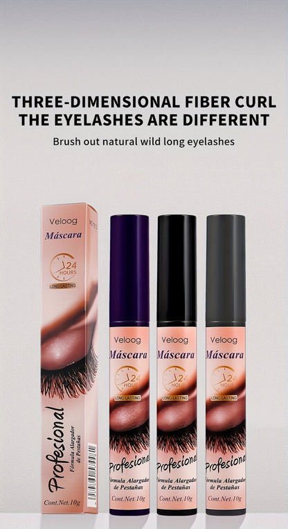Waterproof Mascara Set 3pcs — Lengthening Volumizing Curling Mascara with 3 Brush Heads (Sea Urchin, Spiral, Conical), Long-Lasting Sweatproof Humidity-Resistant Eye Makeup