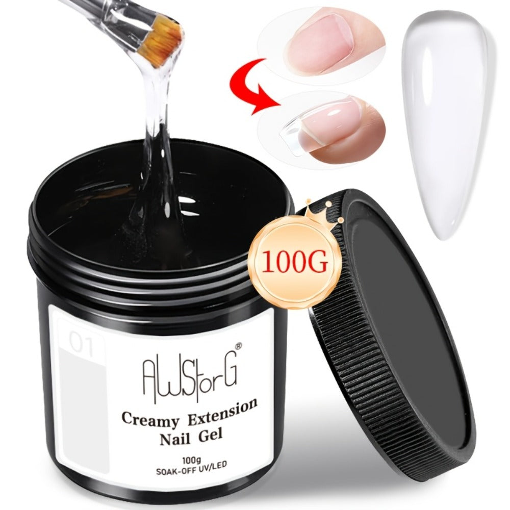Awstorg 3pcs/Set 100G Clear Creamy Building Nail Gel Nail Extension Gel Kit Hard Constructed Gel Nail Strengthener Manicure