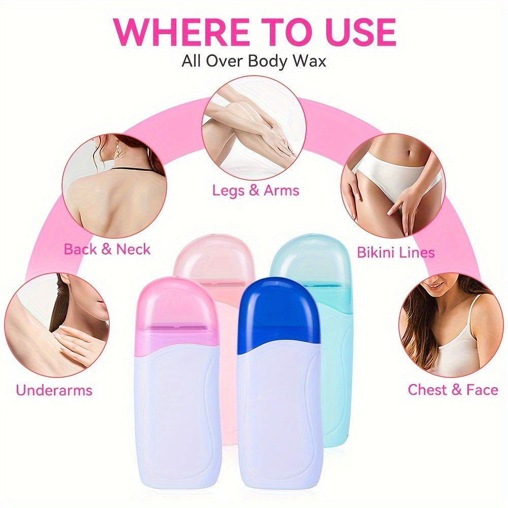 Hair Removal Wax Warmer, Portable Wax Machine Roller for Women Men, Waxing for Soft Wax Heater, Roll-On Design for Travel Home Use, Solely Roller