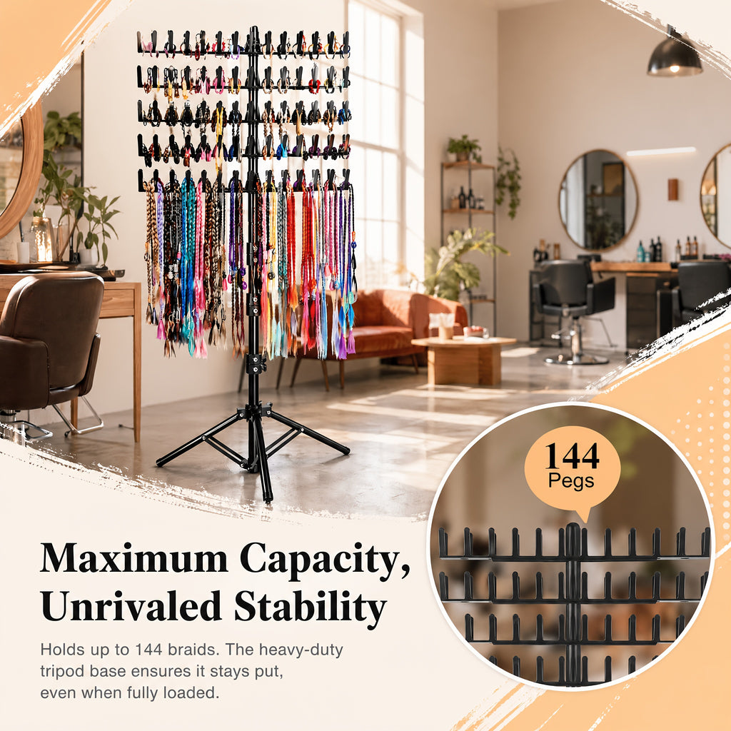 Braiding Hair Rack, Standing Hair Extension Holder Hanger, Hair Divider Rack for Braiding Hair Separator, Display Stand, Gifts for Women