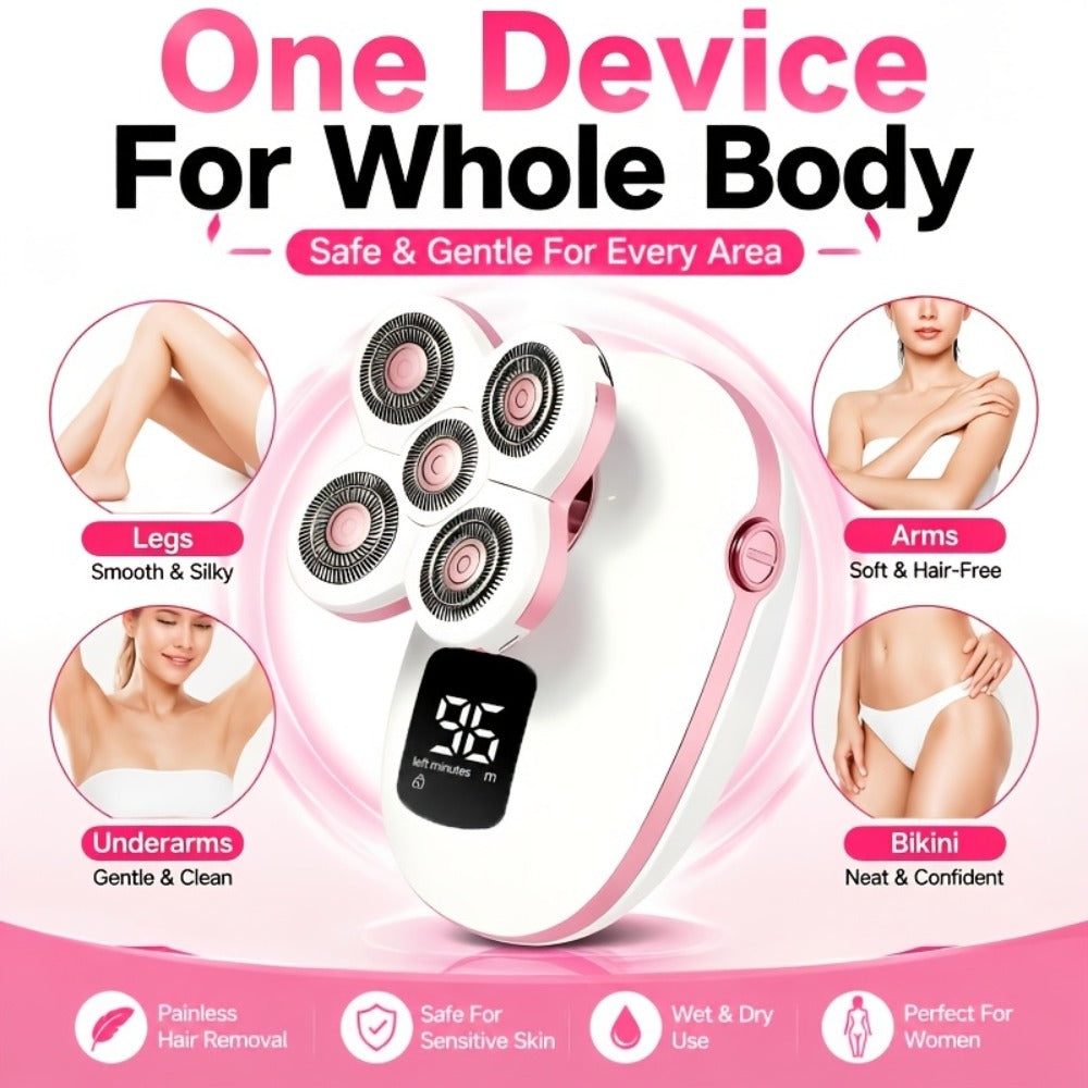 Electric Shaver, Electric Balding Machine, Rotary Shaver, IPX6 Rating, Wet/Dry Use for Easy Cleaning, Contours to Face, Floating Head, Display Screen, Type-C Charging, Underarm, Leg, Arm, Body Hair Removal Tool, Holiday Gift