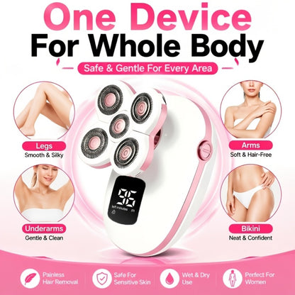 Electric Shaver for Women & Men – Rotary Shaver with IPX6 Waterproof, Wet & Dry Use, Floating Head, Type-C Charging, Display Screen | Body Hair Removal for Underarm, Leg, Arm & Face, Holiday Gift