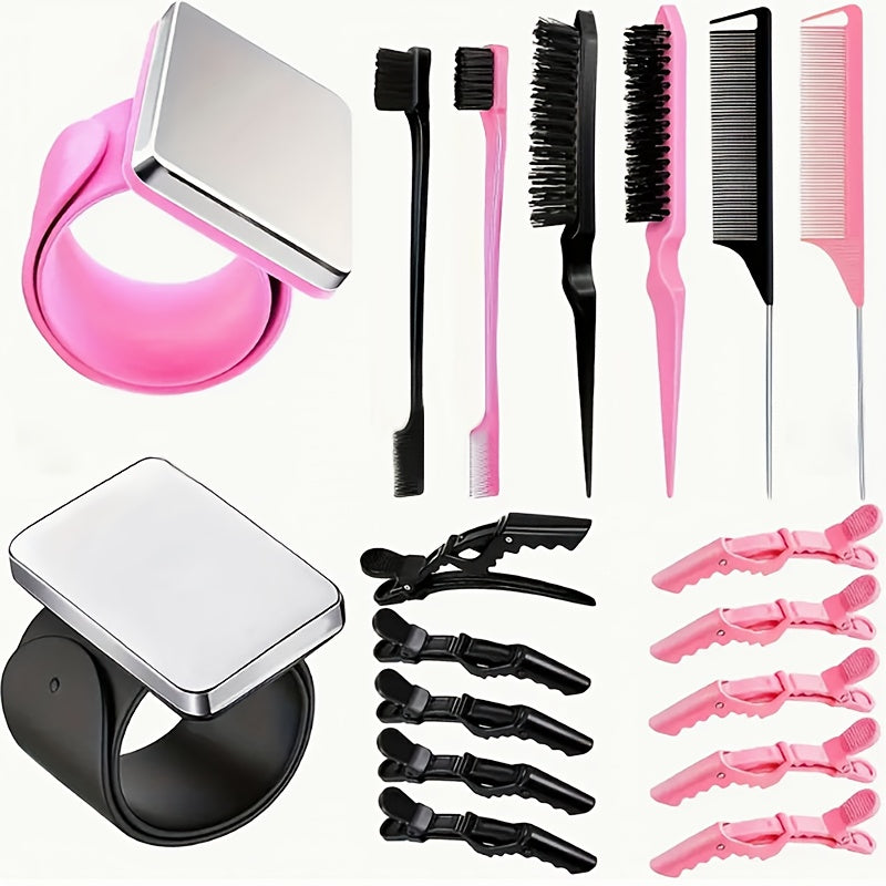 Iron Wrist Bracelet for Curling Hair, Silicone Patting Hair Styling Separator, Crocodile Clip for Hair Salon, Hair Clip for Perming and Dyeing, Bangs Positioning Clip