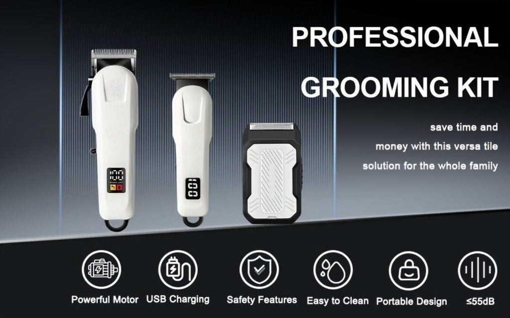 [Christmas Gift] 2pcs/3pcs USB Rechargeable Cordless Professional Hair Clipper Electric Shaver Set With LED Display Suitable For Home Travel Christmas Gift