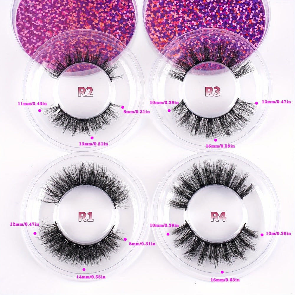 20 Pairs 5D Wispy Faux Mink False Eyelashes, 4 Styles Mixed Dramatic Thick Curled Fluffy Strip Eyelashes Multipack for Eyes Makeup Sets Female Gift