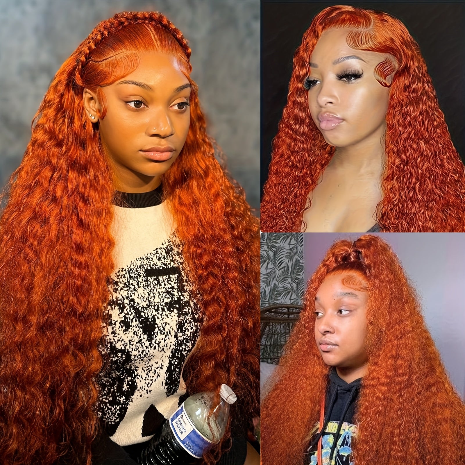 Red Curly Lace Front Wig Red 13x4 HD Lace Front Wig Premium Curly Hairpiece for Women with 13x4 Transparent Lace Frontal Wig Deep Part Loose Curly Bright Red Lace Front Wigs Deep Curly Wet and Wavy Glueless Lace Wig 180% Density Colored Wigs
