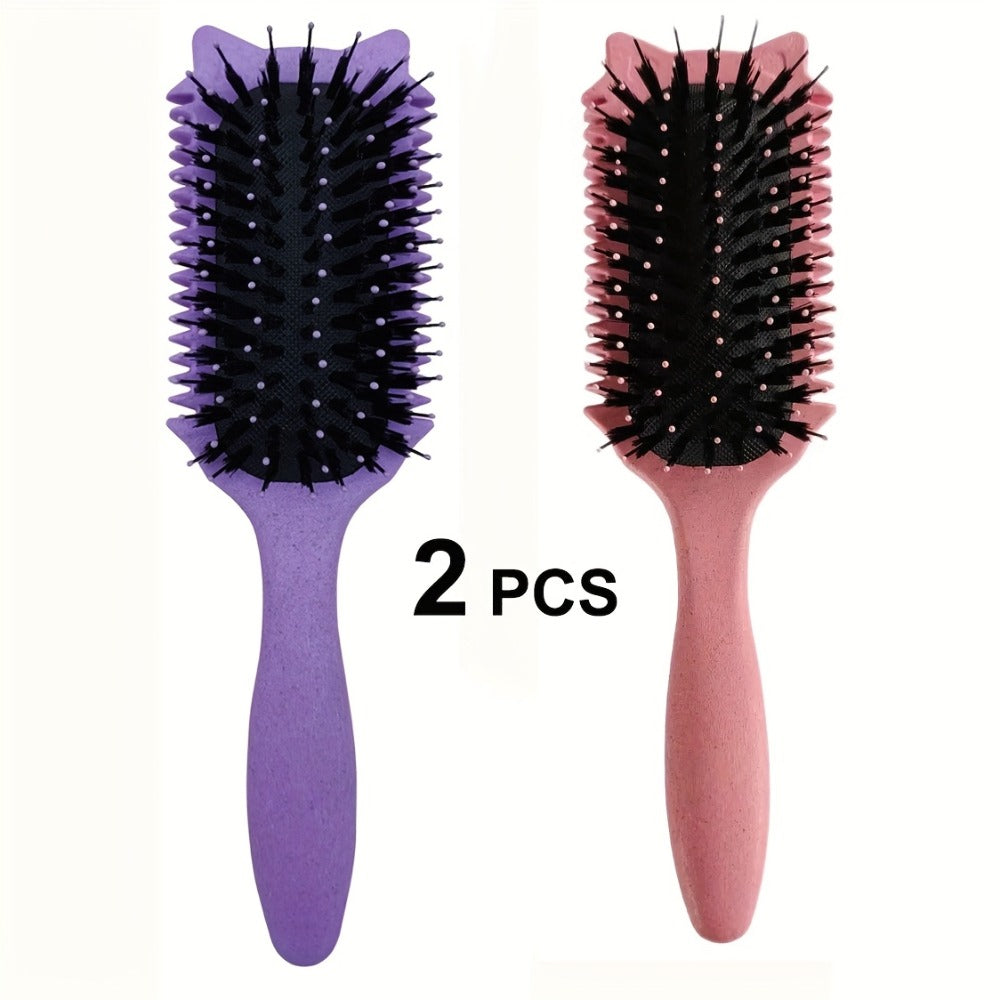 1/2pcs Green Curly Hair Brush Curly Waves Reduce Hair Pull Fun Cat Head Design Perfectly Designed Curly Hair