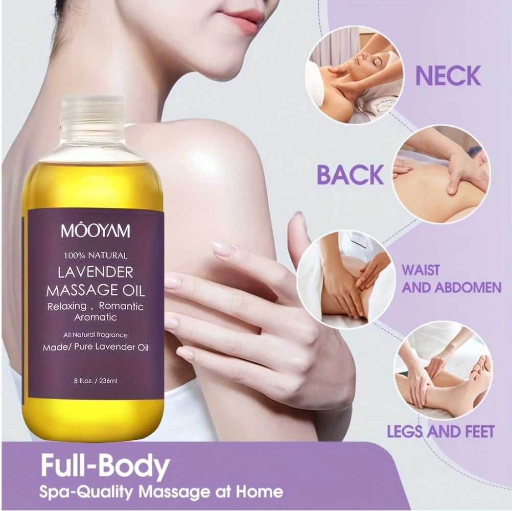1/2/3pcs Lavender Massage Oil with Nut Oil, Grapefruit and More and Nourishes Light Beige, Brightens Your Light Beige, Unisex Massage Oil