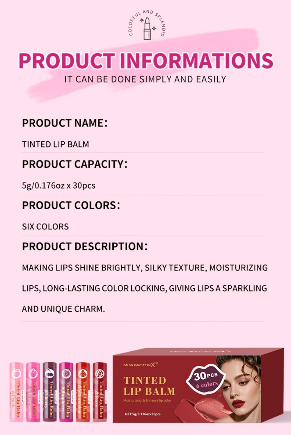 Lip Balm Set Tinted Moisturizing Lip Gloss 30pcs Gift Set - Hydrating Sheer Color Balm with Luminous Shiny Finish for Women Daily Wear & Gifting