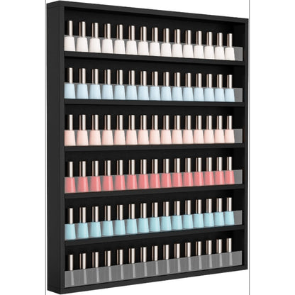 Nail Polish Rack Wall Mount Organizer 6-Tier 10-Tier Acrylic Baffle Salon Display Shelf for Home Spa Nail Studio Black White Pink