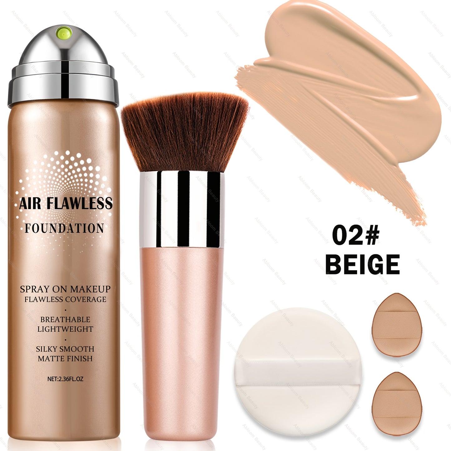 Liquid Foundation Spray - Silky Mist Magic Minerals Formula, Flawless Full Coverage Setting Spray Foundation for Mature & All Skin Types | 8 Shades from Natural to Tan | Lightweight Matte Finish