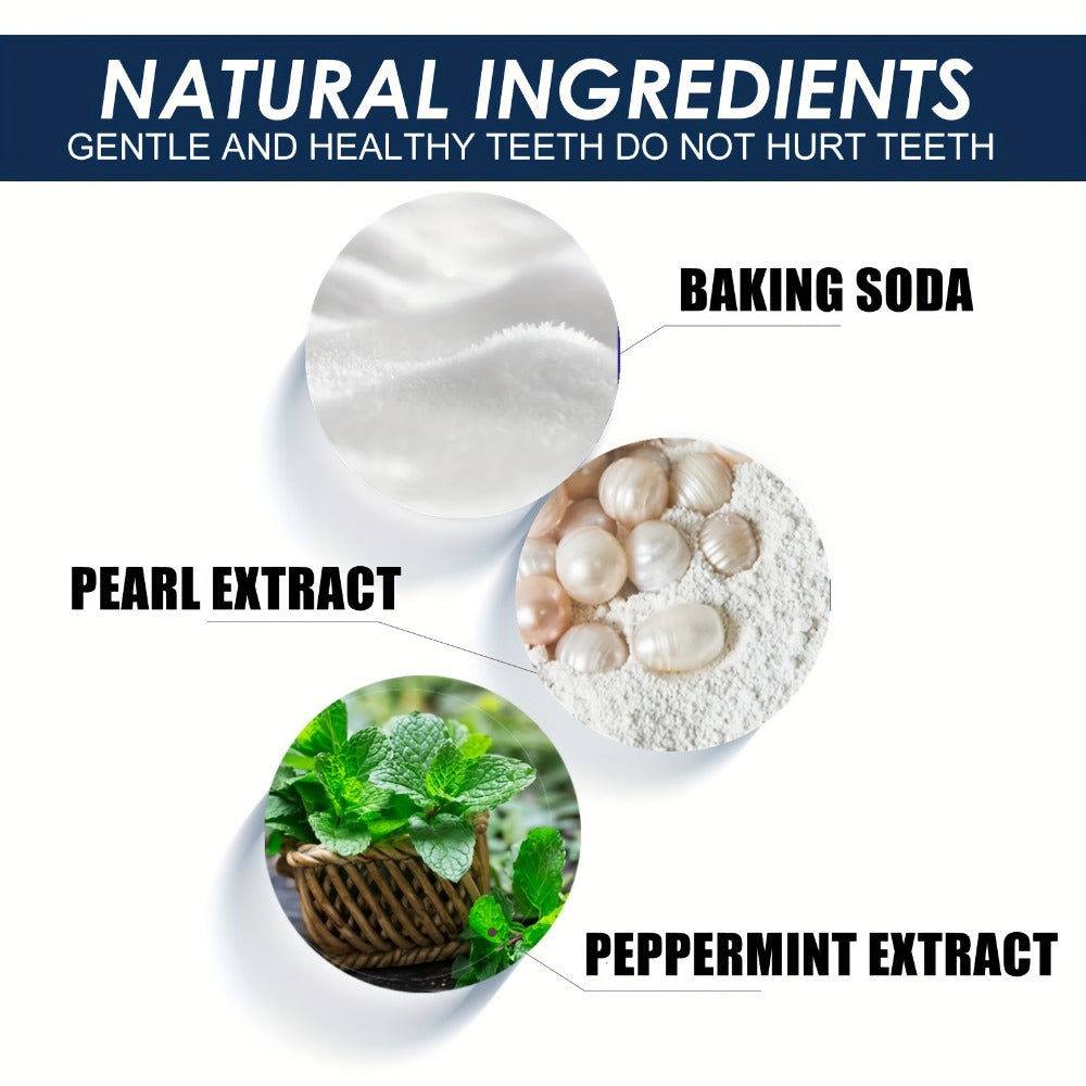 Teeth Cleaning Powder with Baking Soda, Honeysuckle & Mint Extract, 80ml Natural Tooth Whitening Powder for Fresh Breath & Stain Removal, Long-Lasting Minty Fragrance, Daily Oral Care Dental Powder