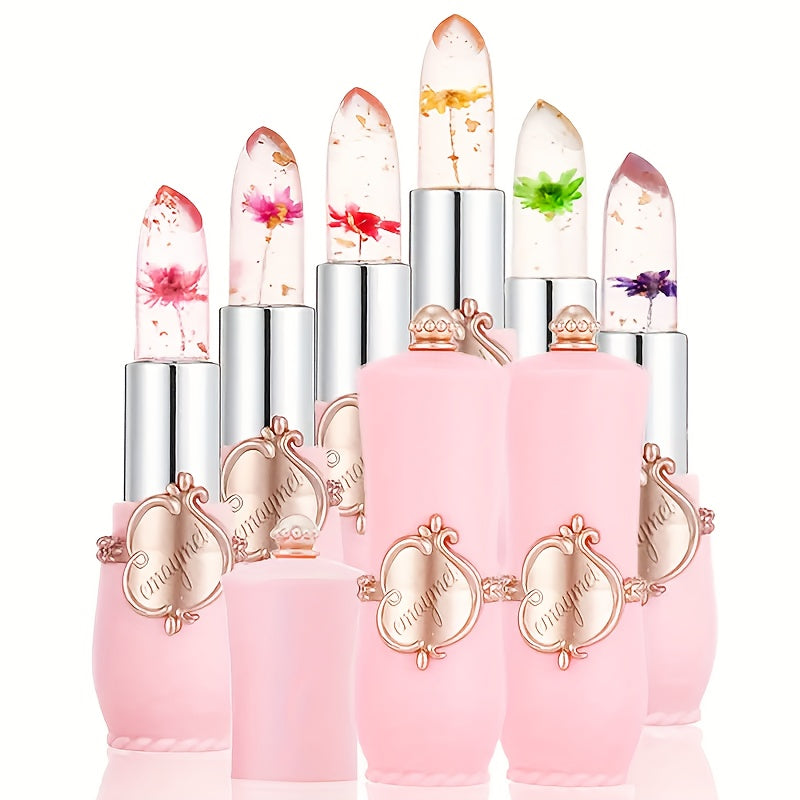 [6pcs Moisturizing Lipstick] 6-piece Transparent Petal Lipstick Set | Long-Lasting Moisturizing, Prevents Dryness | Perfect for Autumn, Winter, and Mother's Day Gift