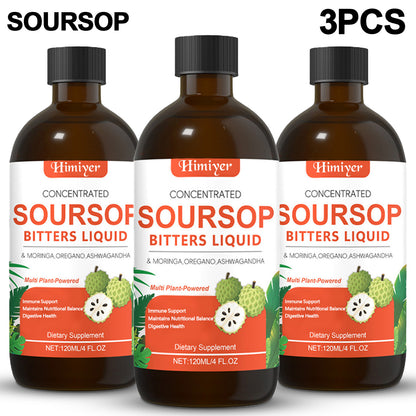 Soursop Bitters Liquid Herbal Supplement – Gut Health Support with Moringa, Oregano & Ashwagandha | Sugar-Free Vegan Formula for Sensitive Stomachs & Vitality | ShopVora UK