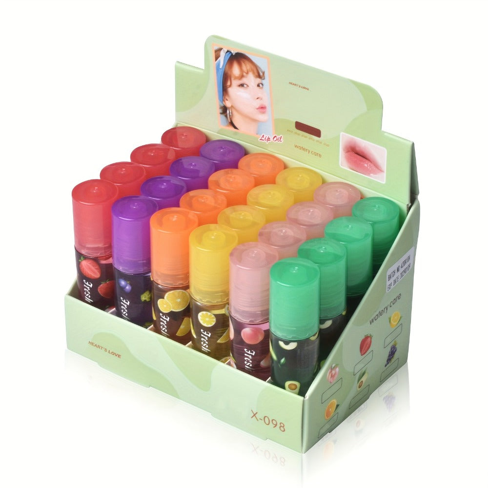 [Lip Balm Set] 24pcs/Box 6 Flavors Colorless Transparent Lip Balm Roller Design Long Lasting Moisturizing Lip Texture Light 3.x24pcs, Lip Balm Set, Lip Balm for Dry Lips, Daily Lip Care, Hydration, Smooth Application, Lightweight Balm, Gentle On Lips