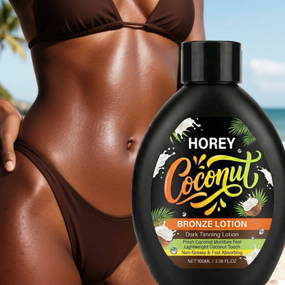 Tanning Lotion with Coconut Oil 100ml Self Tanner for Darker Skin Moisturizing Sunless Tanning Body Lotion Natural Glowing Bronze Skin Hydrating Summer Tan Streak-Free Lightweight Formula