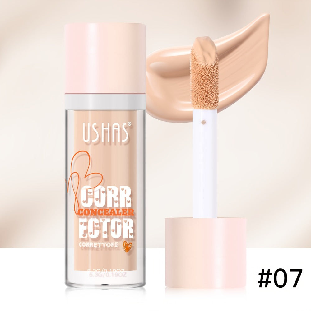 USHAS Liquid Concealer - 12 Shade Range, Full-Coverage Waterproof & Buildable Coverage, Self-Applying Applicator Brush Tip, Long-Lasting Non-Cakey Formula for Sensitive/Combination/Oily Beige - Instantly Cover Dark Circles,, Blemishes