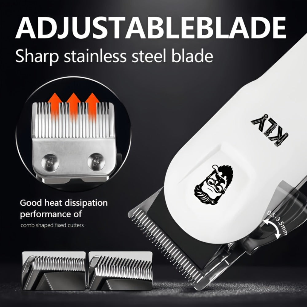 Golden Hair Clipper Professional Set, Men's Hairdresser Set, USB Charging, Large-capacity Battery Life, LCD Display Power, Business Travel Essential, Perfect Gift for Dad, Son, Brother and Friends