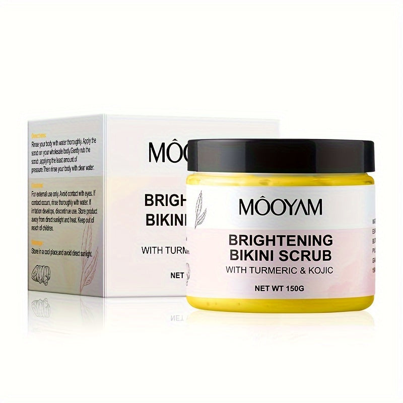 Bikini Area Scrub with Glycolic Acid & Turmeric – 150g | Kojic Acid Exfoliating Paste, Brightening Body Scrub for Dark Spots, Ingrown Hair & Hyperpigmentation, Radiant Smooth Skin