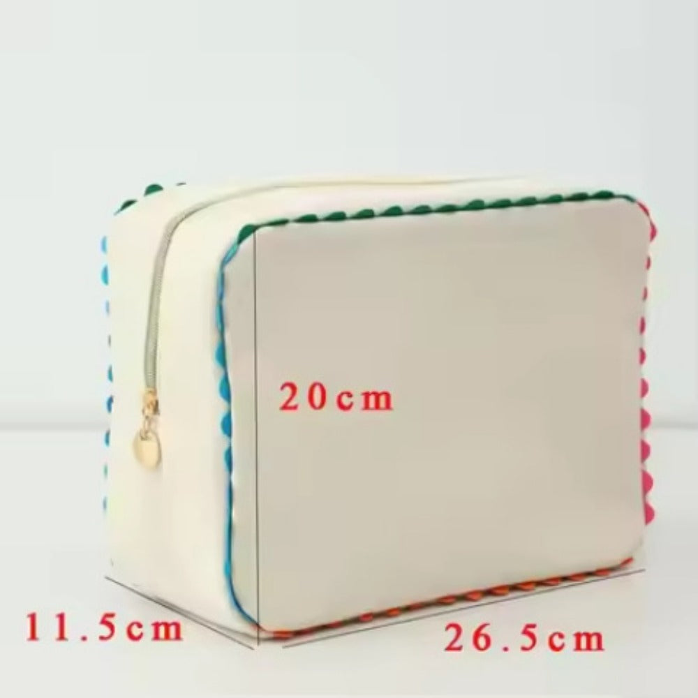 Large Capacity Portable Cosmetic Organizer Toiletry Bag for Women with Lace Design