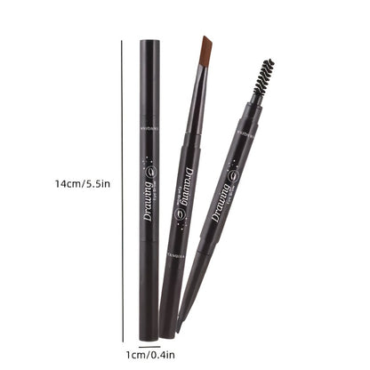 Double-Ended Eyebrow Pencil 12-Pack Waterproof — Automatic Brow Pencil with Spoolie Brush, 4 Natural Shades, Long-Lasting Easy Brow Makeup for Women