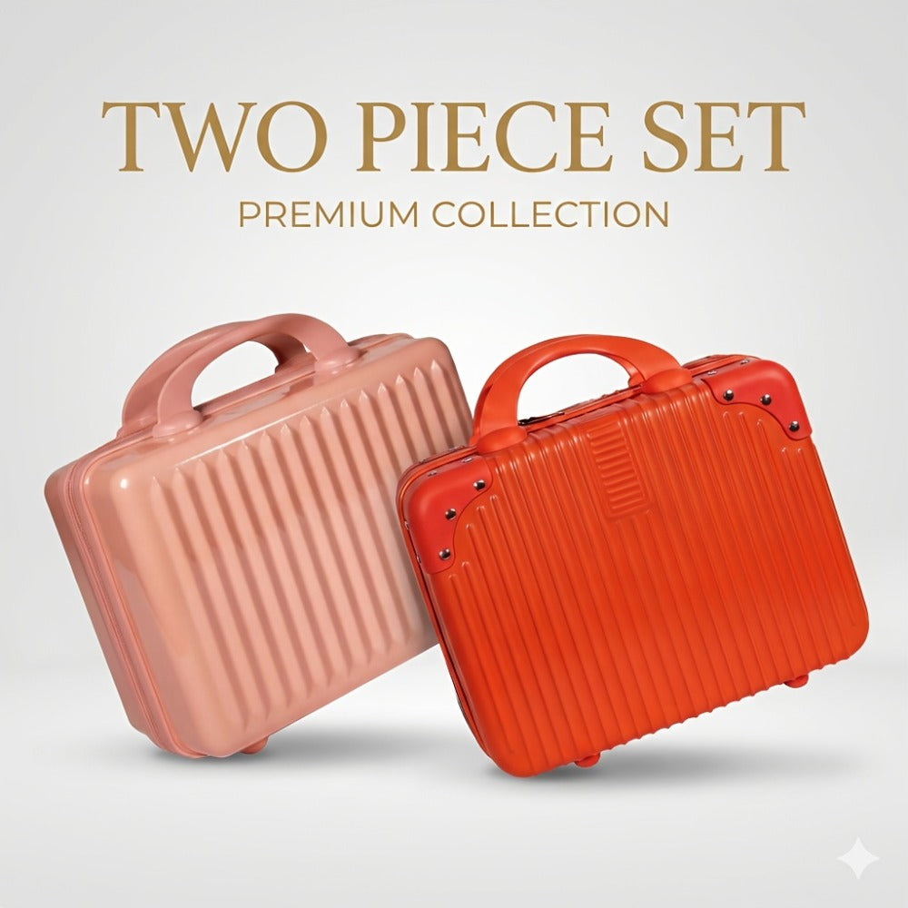 Portable Makeup Travel Case Hand Luggage, Pressure-proof Carrying Makeup Case Suitcase with Elastic Band, Small Hard Shell Cosmetic Case for Travel Camping.The Choice for Elegant Women