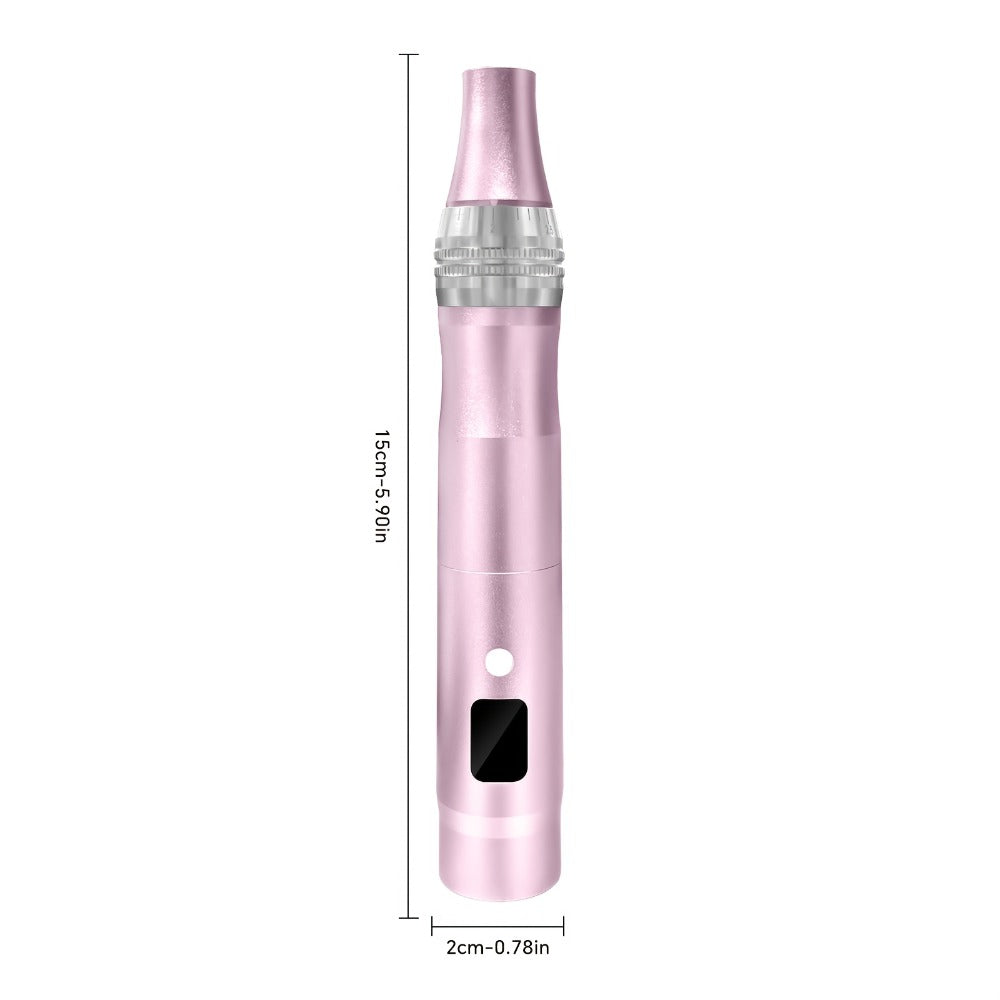 Household Skincare Electric Pen with 6 Adjustable Speeds, Wireless Design And Built-in Battery, 0.25mm Replacement Screw Heads, Available In Multiple Colors. Upgraded Aluminum Alloy Version with A Set Of 50 Accessory Heads.