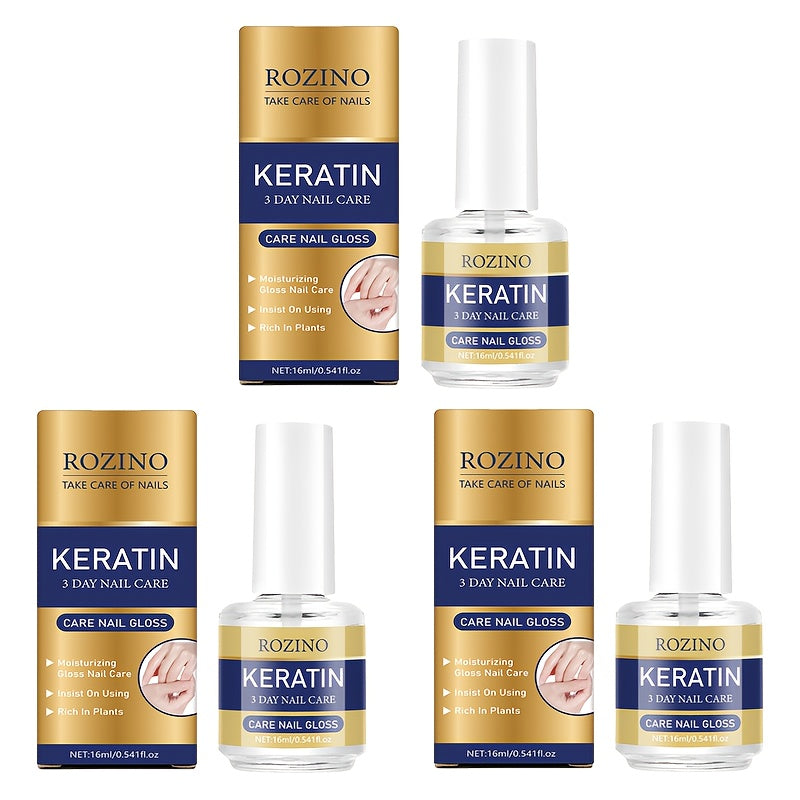 [Keratin Nail Polish] Rozino Keratin Nail Polish Suitable for, Dry & Brittle Nails - Strengthener with Aloe Vera & Lavender, Moisturizing Polish for Instant Hydration, Natural Nail Care for Hands & Fingernails, /Korean Skincare Formula
