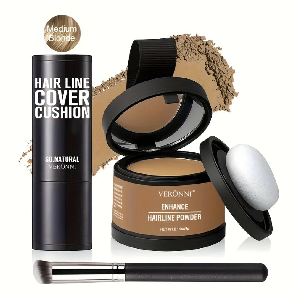 Hair Root Concealer Powder Hairline Touch-Up | Instantly Covers Gray Thinning Hair | Plant-Based Keratin Formula for Men & Women | Multiple Shades with Brush