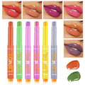 6pcs/set Neon Color Press-on Lipstick Set, Lip Moisturizing Lip Gloss Set, Valentine's Day Gift for Wife