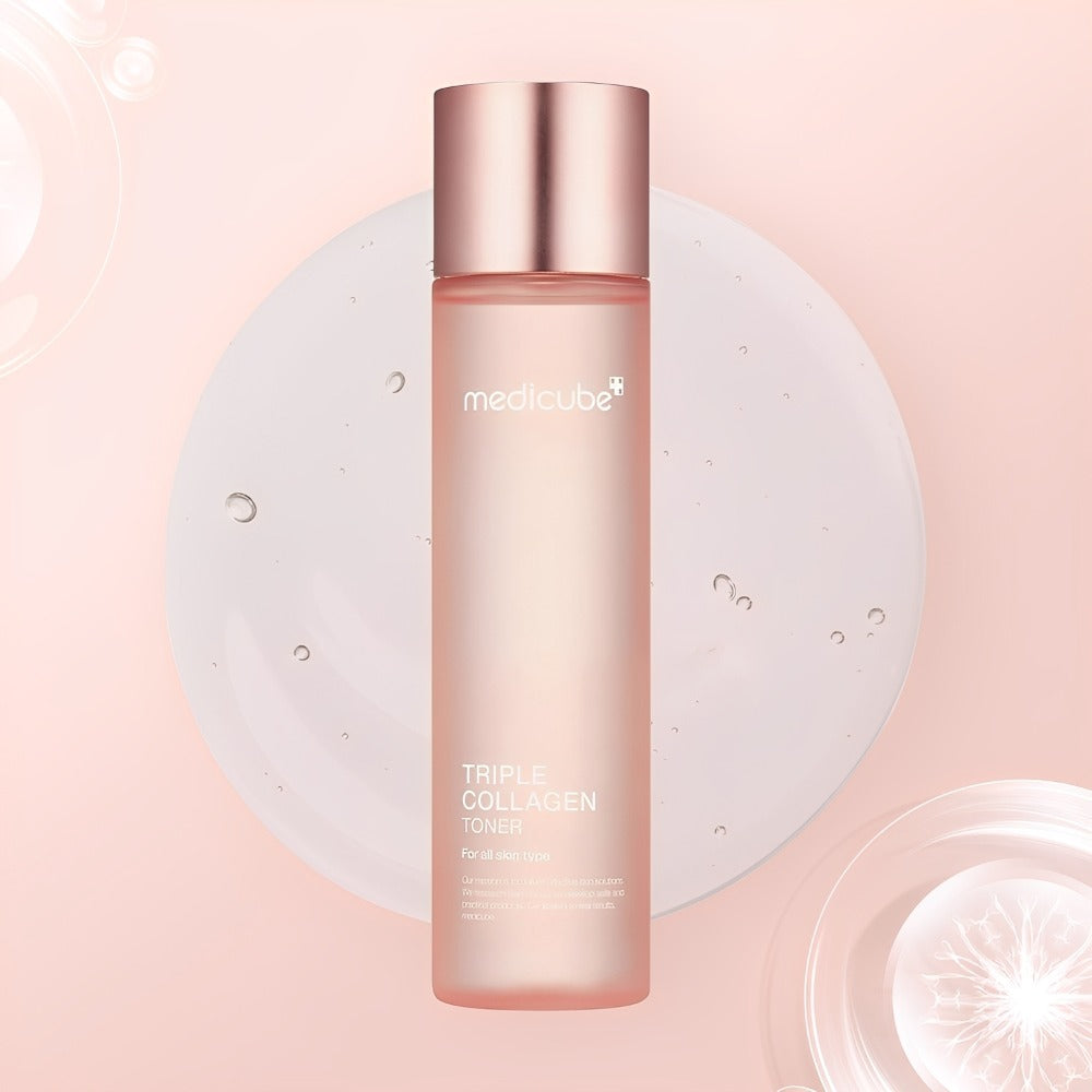 Medicube - Triple Collagen Toner - Hydrolyzed, Atelo, & Soluble Collagen for Deep Hydration & Plump Skin - Fast-Absorbing Formula for All-Day Suppleness, Korean Skincare (4.73 fl.oz.)