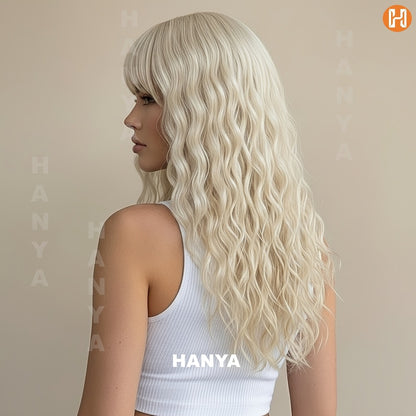Synthetic Wig Heat Resistant Long 24 Inch for Women - Natural Daily Wear Party Beginner Friendly Multi-Color Dark Brown Ivory Golden