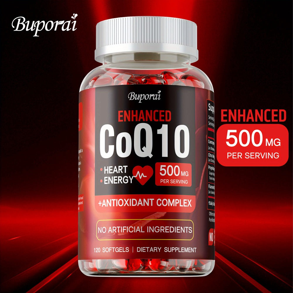 CoQ10 - with Citrus Bergamot, Cardiovascular, Brain & Heart Health Supports, Supports Energy Production, Rich in Antioxidant - 120pcs